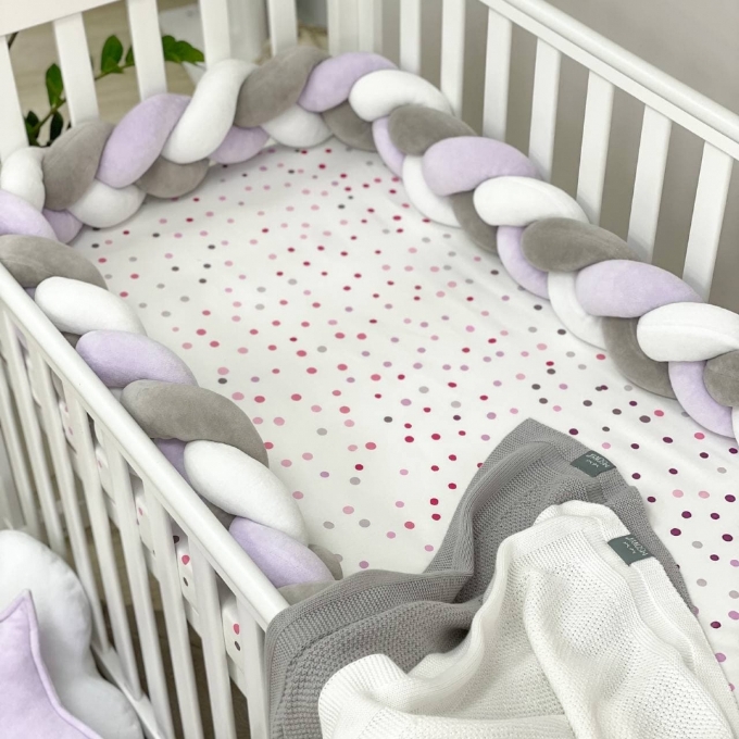 Protectie laterala patut bebe grafit-violet (4)